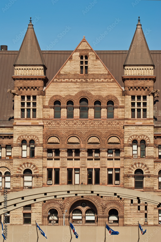 The gothic style building of the old City Hall in Toronto