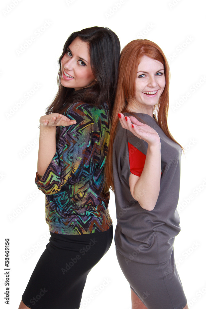 two young women - isolated on white two young women - isolated on white