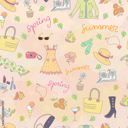 Spring summer season seamless background