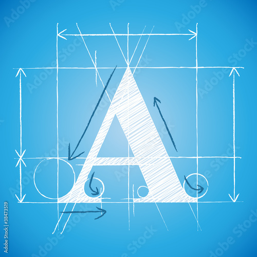 Typeface blueprint, A