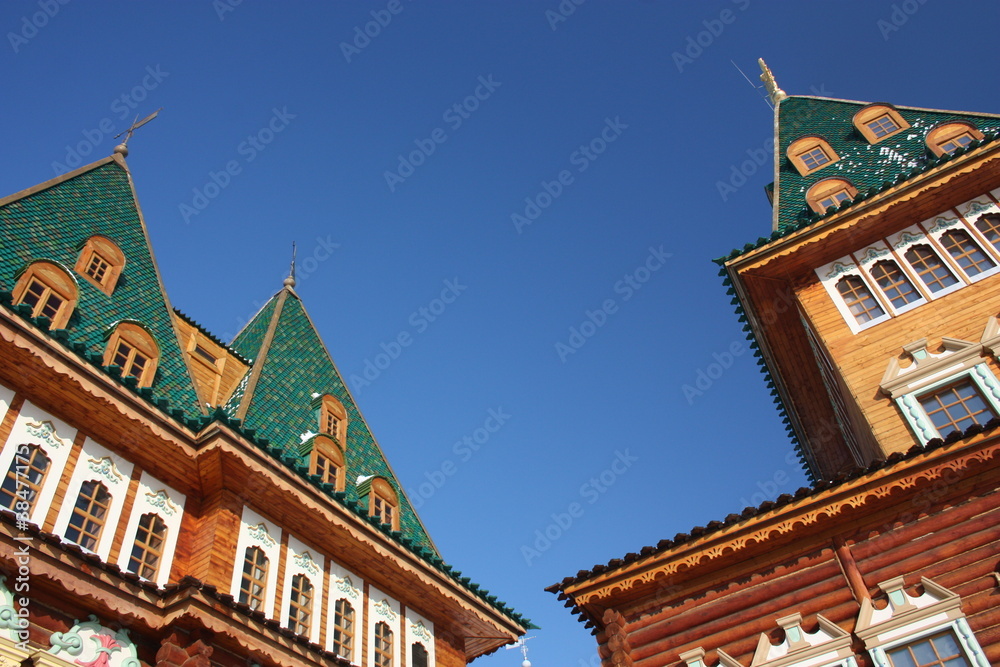 Roof. The palace in the estate Kolomenskoye. Russia, Moscow.