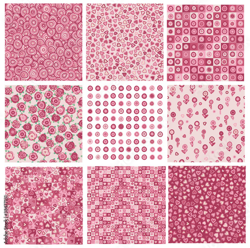 Cute seamless patterns for Valentine's day design.