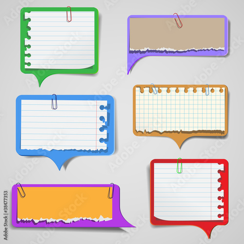 torn paper speech bubbles