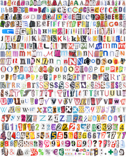 alphabet with 516 letters, numbers, symbols