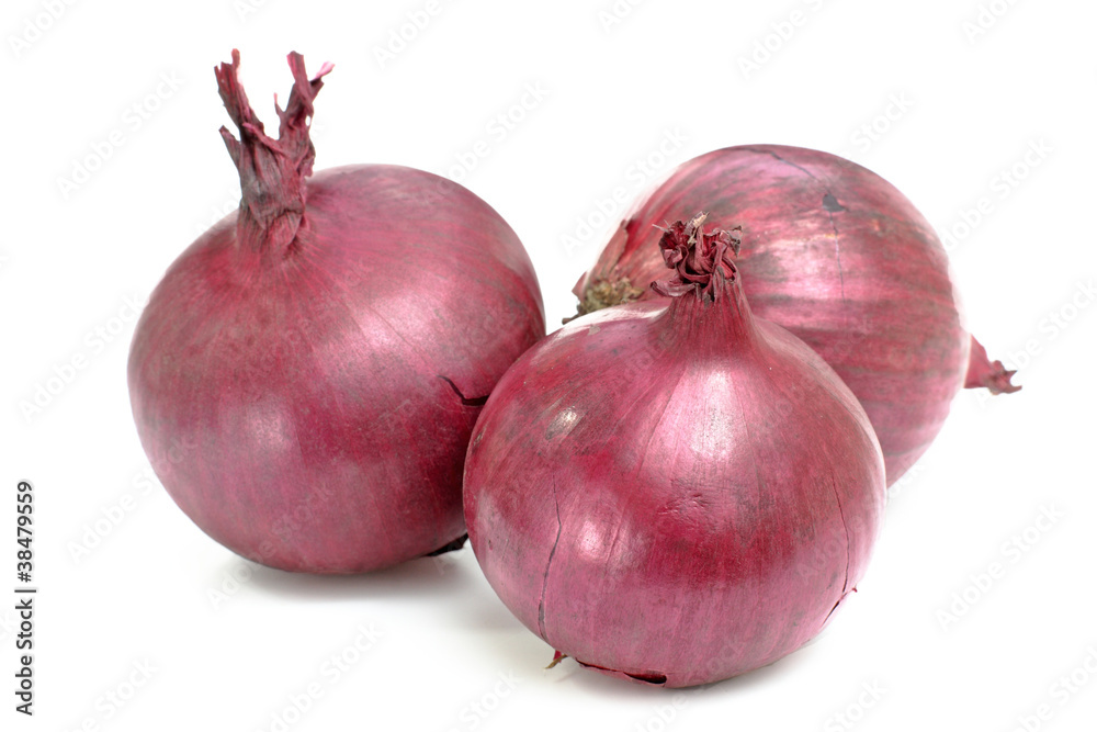 Red Onions. Isolated on White Background. Red Onions. Isolated on White Background.