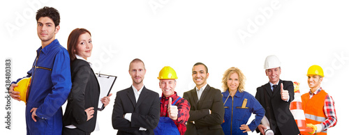 Team aus Arbeitern und Ingenieuren