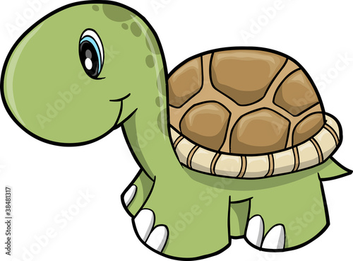Cute Safari turtle Vector Illustration