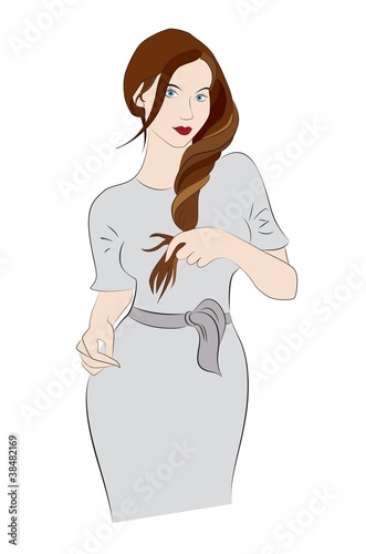 woman holding her hair