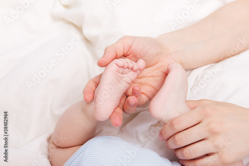 Image of little baby`s footstep