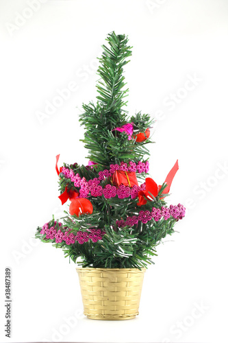 Christmas tree decoration over white