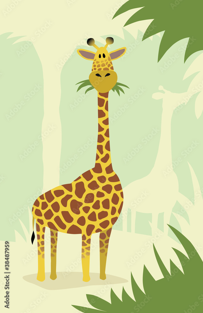 Obraz premium Giraffe with trees