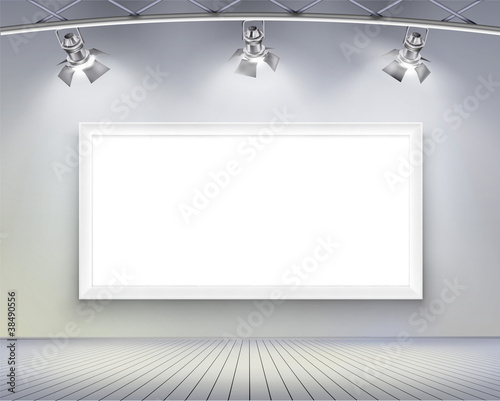 Wall with picture.  Vector illustration.