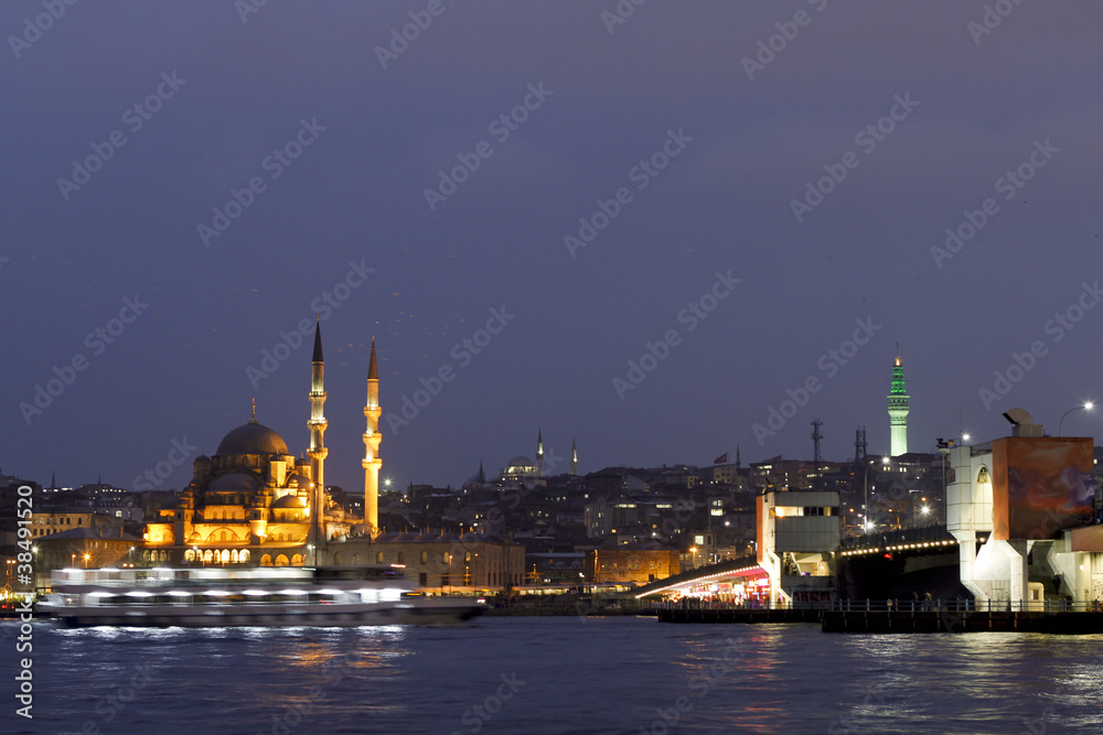Eminonu Nightview, Istanbul, Turkey