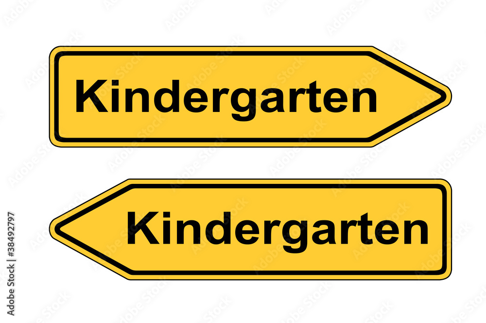 Verkehrsschild links rechts Kindergarten Verkehrsschild links rechts Kindergarten