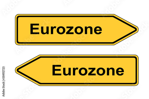 Verkehrsschild links rechts Eurozone