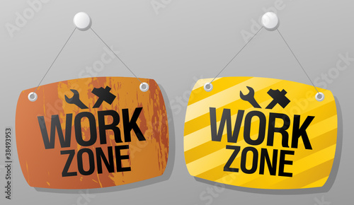 Work zone signs.