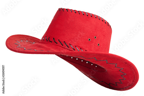 Canvas Print Red cloth cowboy hat
