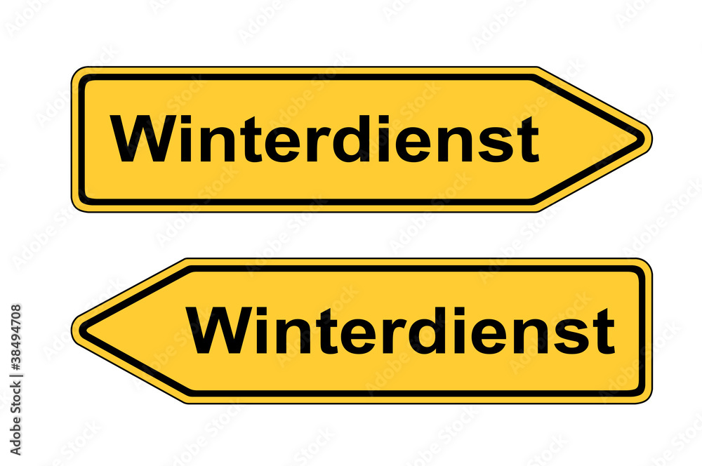 Verkehrsschild links rechts Winterdienst Verkehrsschild links rechts Winterdienst