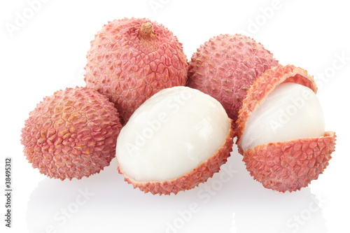 Lychees with clipping path