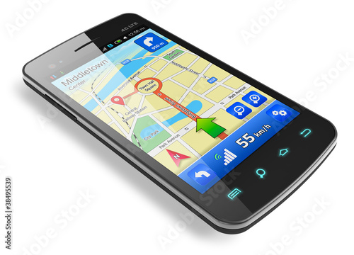 Smartphone with GPS navigation