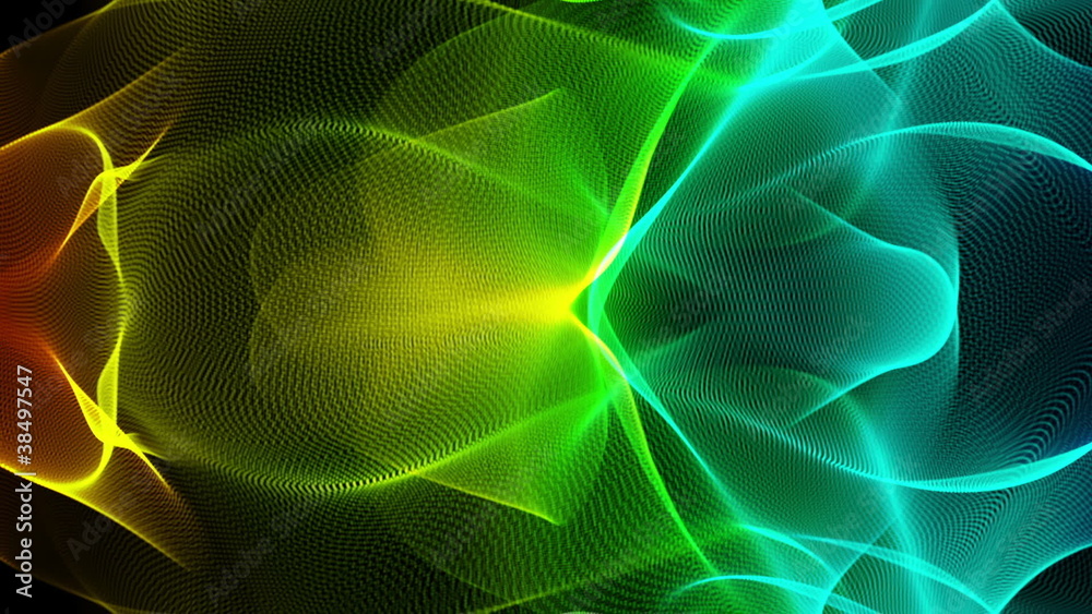 Wonderful video animation with moving particle object - loop HD 1080p