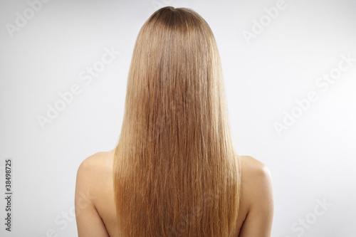 Girl with beautiful straight hair