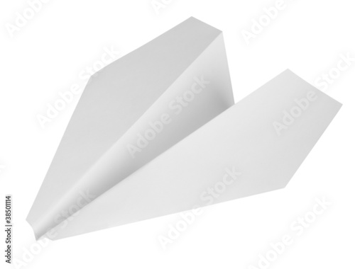 Paper plane isolated on white