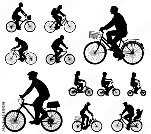 bicyclists silhouettes collection 2