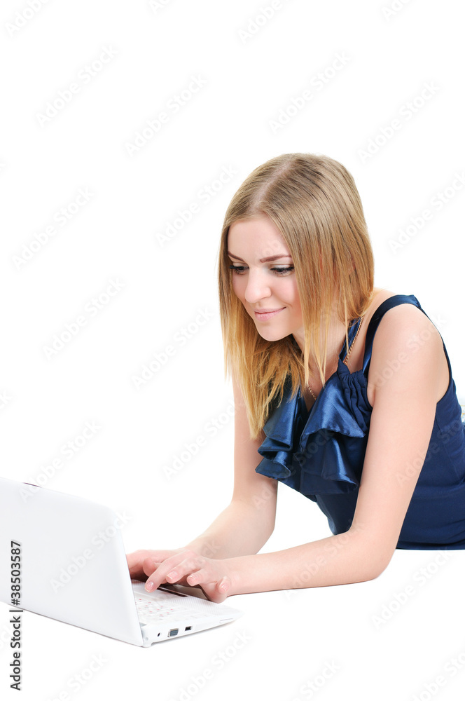 Beautiful young girl with laptop Beautiful young girl with laptop