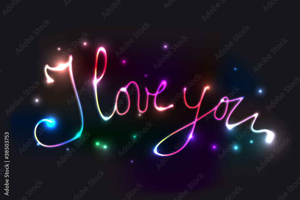 I love you Neon Karte