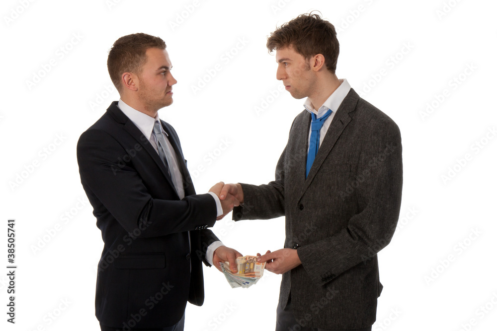 Businessman shaking hands. The deal is made and one businessman Businessman shaking hands. The deal is made and one businessman