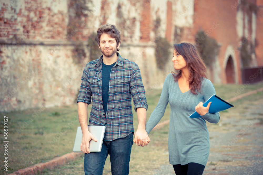Young Couple at College Young Couple at College