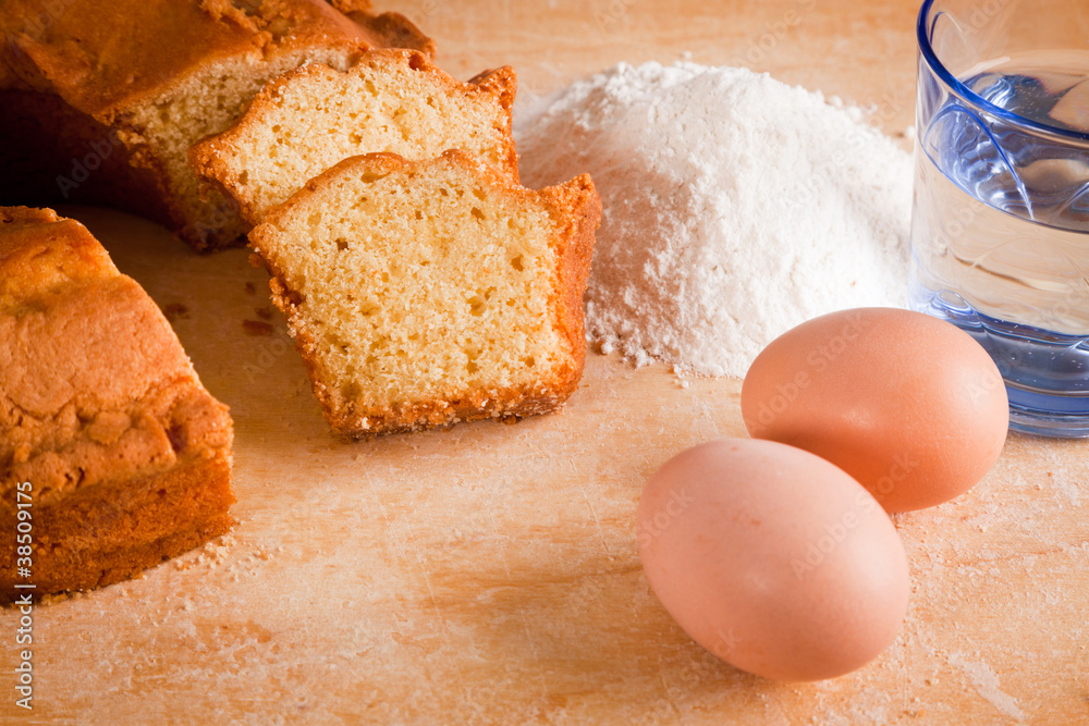 Slices of Cake with Raw Ingredients and Dessert Wine Glass Slices of Cake with Raw Ingredients and Dessert Wine Glass