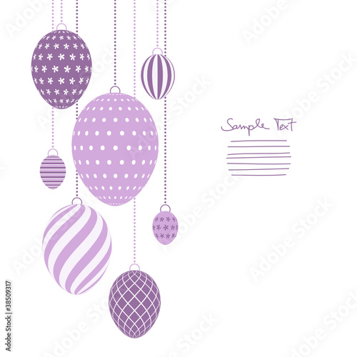 7 Hanging Easter Eggs Light Purple