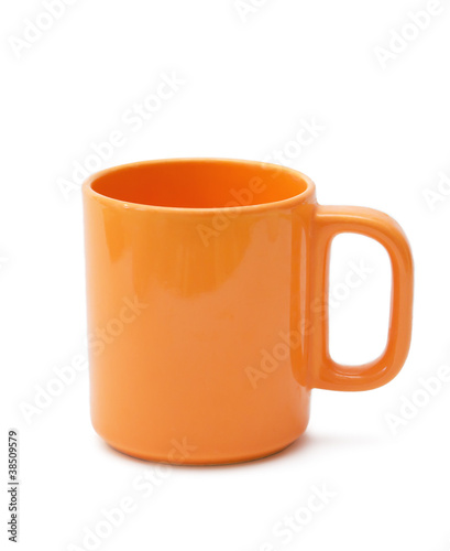orange cup on a white background