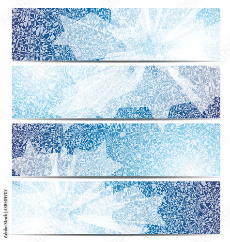 Set of abstract banners. Blue Design.