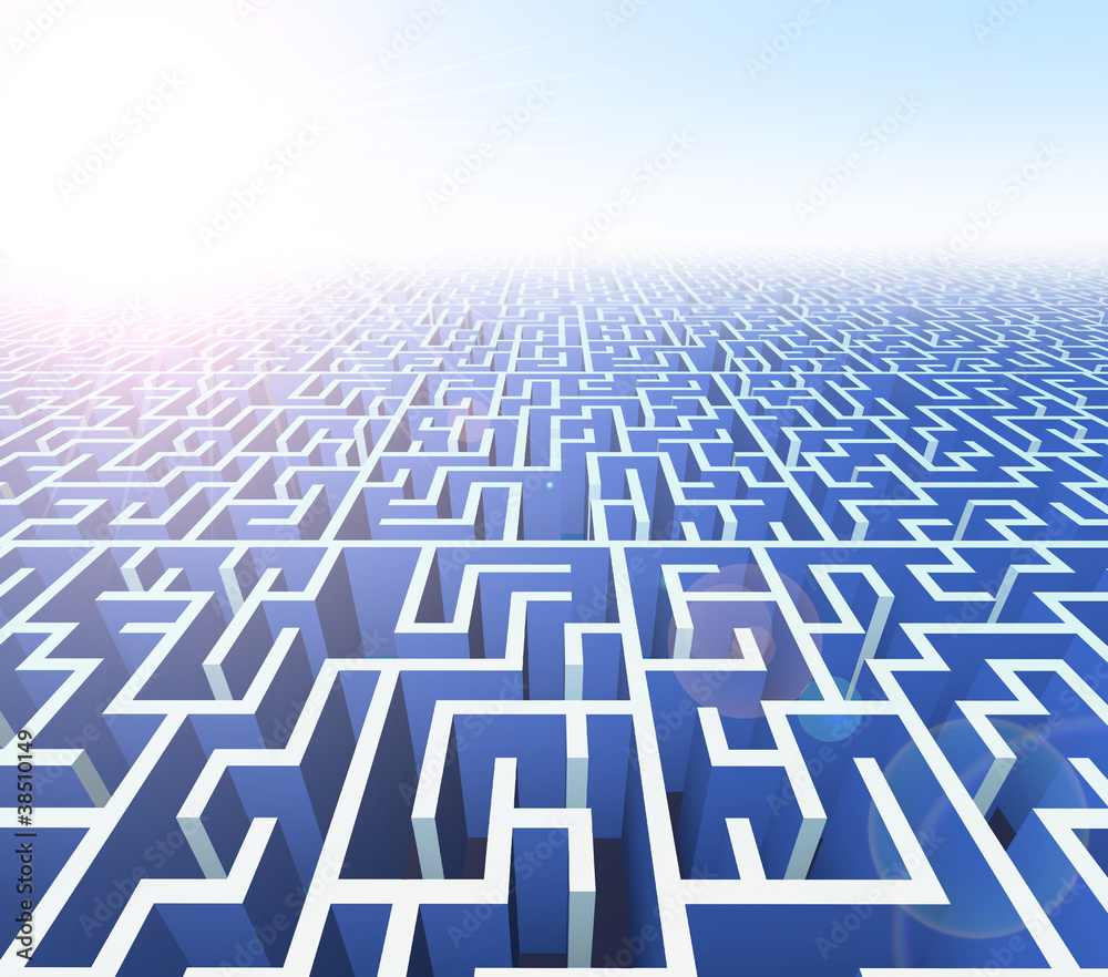An abstract maze and the rising sun. An abstract maze and the rising sun.