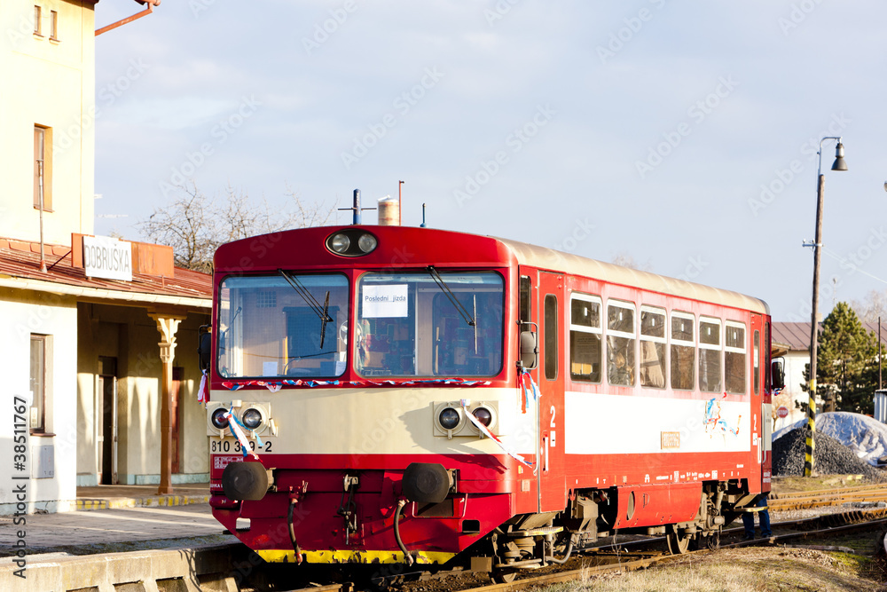 engine carriage at railway station of Dobruska, Czech Republic engine carriage at railway station of Dobruska, Czech Republic