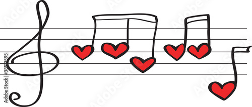 Notes in form hearts