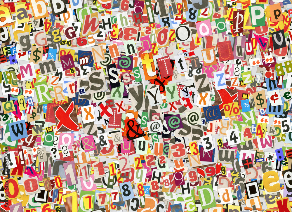Colorful letters collage