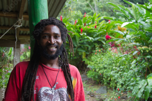 Obraz na płótnie Rastaman von der Insel Dominica in der Karibik