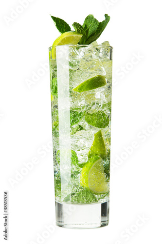 Obraz na płótnie Mojito cocktail isolation on a white w salonie