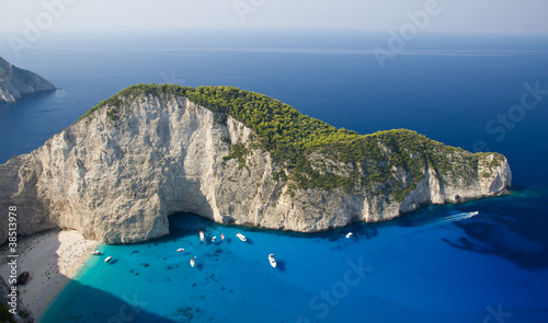 Top view of Navagio beach in Greece