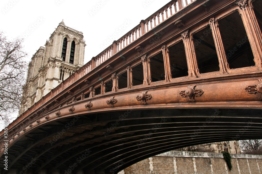 Fototapeta premium pont au double notre dame de Paris
