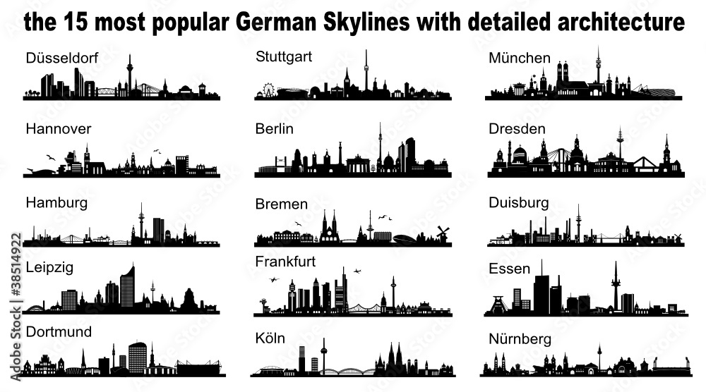 Deutschland bekannte Städte - Skylines