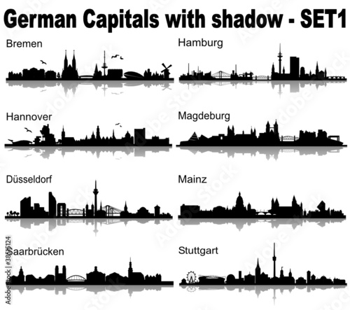 Skylines Germany, with Shadow - Set 1