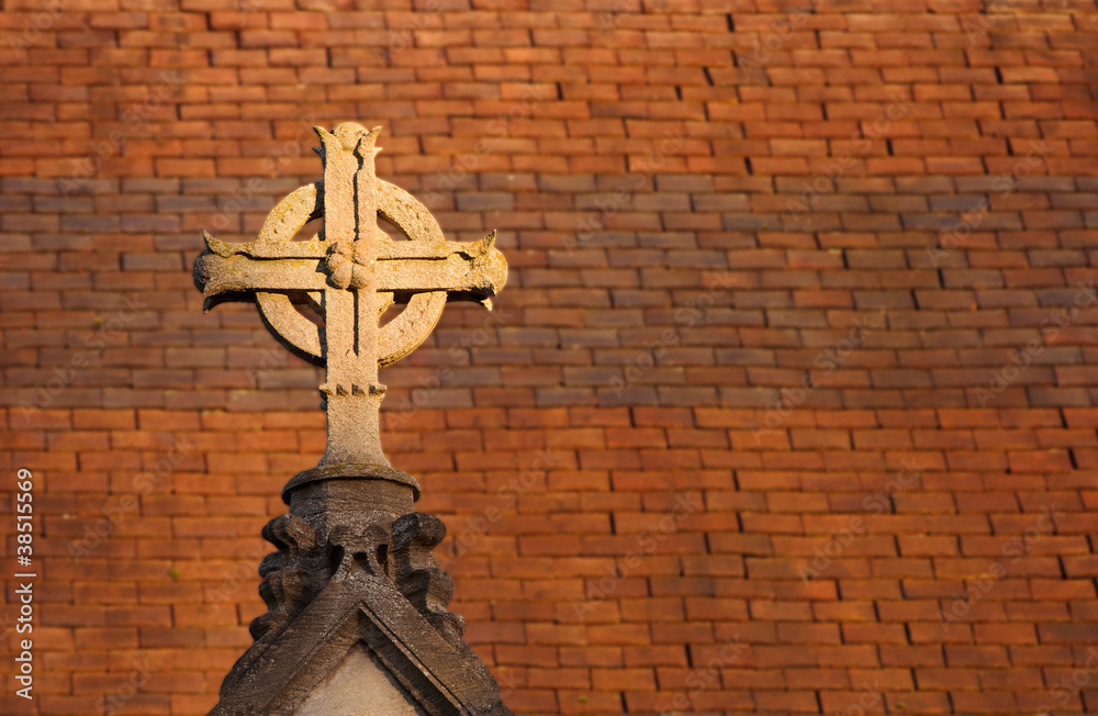 Anglican cross on a church roof