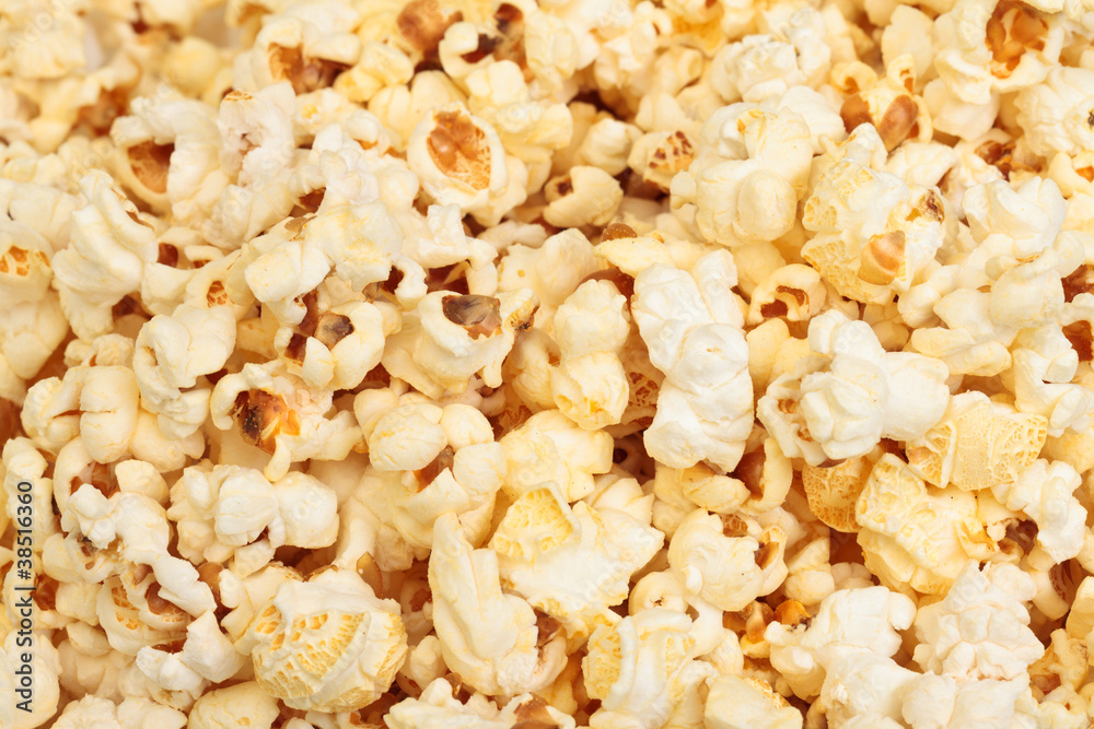 photo of yellow popcorn, closeup