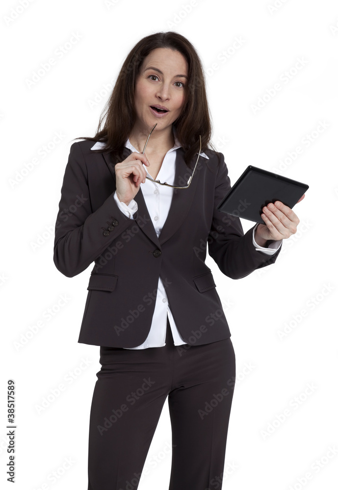 Businesswoman Holding Tablet Device Businesswoman Holding Tablet Device