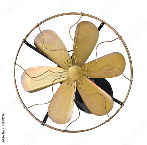 Brass vintage  electric fan photo